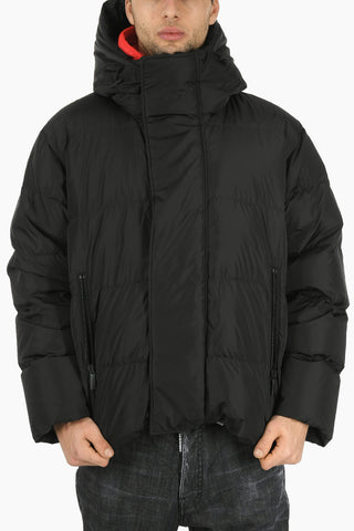Front Zipped Puffer Down Jacket with Hood