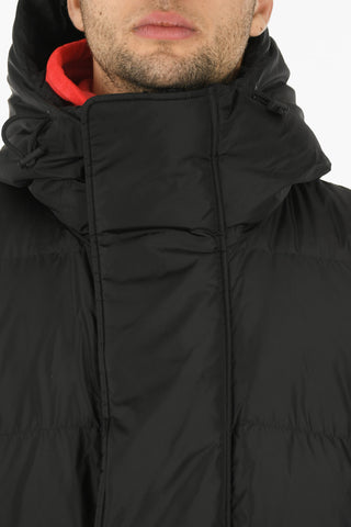 Front Zipped Puffer Down Jacket with Hood