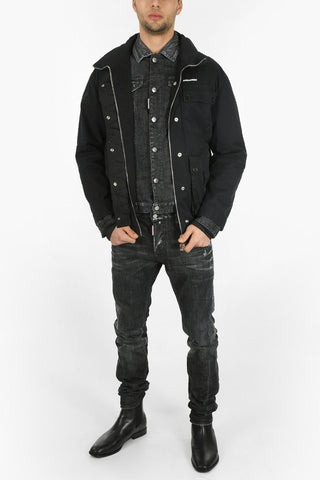 Giubbotto Utility con Gilet in Denim Removibile