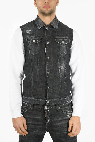 Giubbotto Utility con Gilet in Denim Removibile