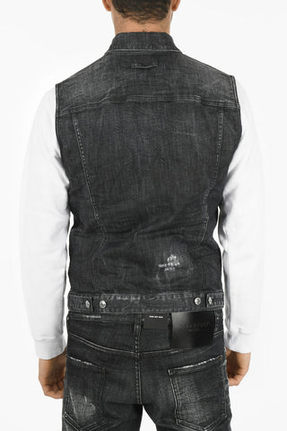 Giubbotto Utility con Gilet in Denim Removibile