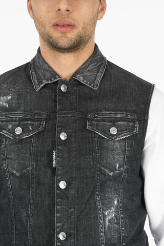 Giubbotto Utility con Gilet in Denim Removibile