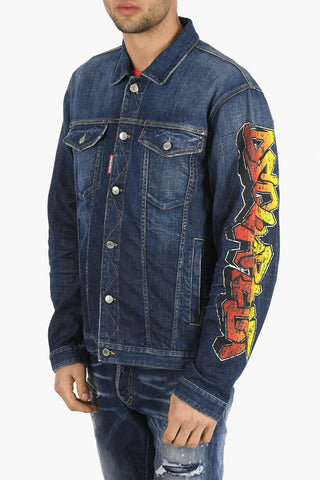 Logoed Sleeve OVER JEAN Denim Jacket