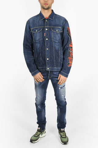 Logoed Sleeve OVER JEAN Denim Jacket