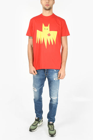 Cotton BAT CATEN Straight Fit T-Shirt