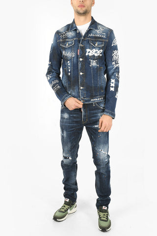 Graffiti Printed DAN JEAN Denim Jacket