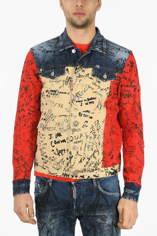 Patchwork Effect DAN JEAN Denim Jacket