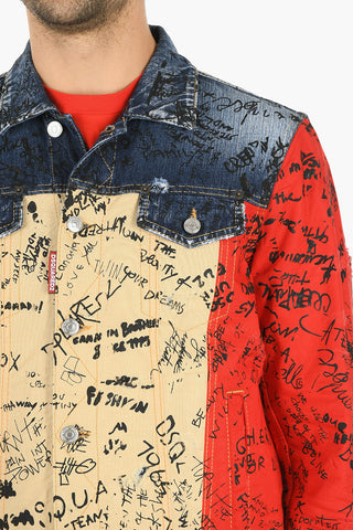 Patchwork Effect DAN JEAN Denim Jacket