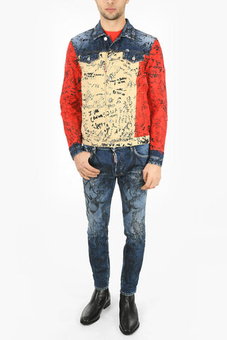 Patchwork Effect DAN JEAN Denim Jacket
