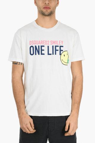 ONE LIFE ONE PLANET SMILEY T-Shirt mit geripptem Rundhalsausschnitt