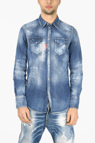 Breast-pocketed CLASSIC WESTERN Dèlavè Denim Shirt