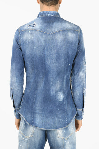 Breast-pocketed CLASSIC WESTERN Dèlavè Denim Shirt