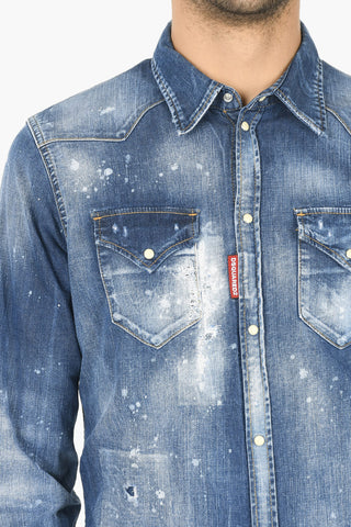 Breast-pocketed CLASSIC WESTERN Dèlavè Denim Shirt
