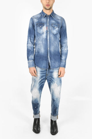 Breast-pocketed CLASSIC WESTERN Dèlavè Denim Shirt