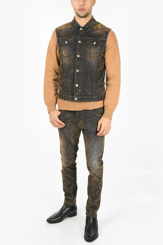 Utility Pocketed Coated Denim Vest