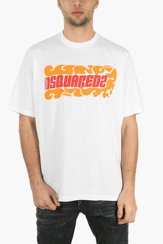 Crew Neck WAVES LOGO Slouch Fit T-Shirt