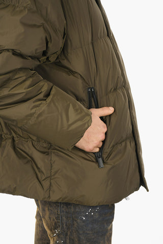 Front Zipped Puffer Down Jacket with Hood
