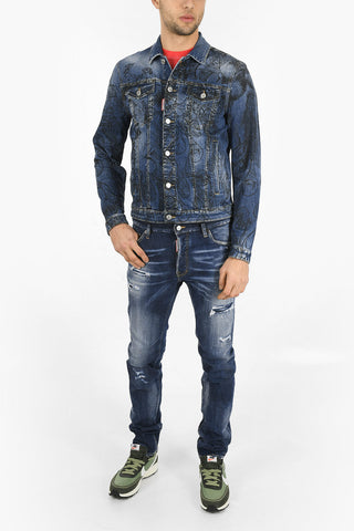 Giubbotto DAN JEAN in Denim con Stampa All-Over