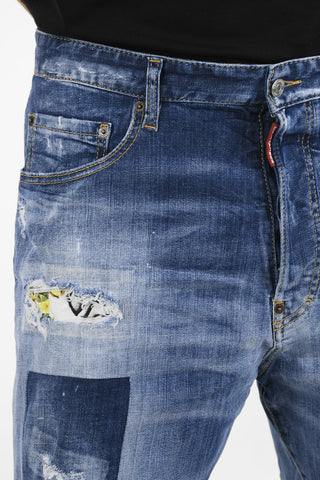 Distressed Denim BOXER FIT Shorts