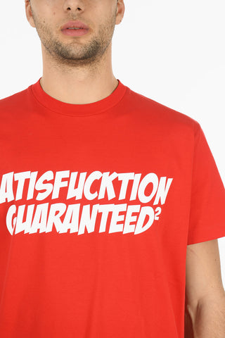 T-Shirt Girocollo SATISFUCKTION in Cotone con Stampa