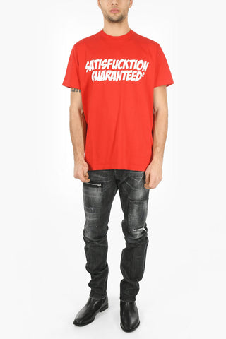 T-Shirt Girocollo SATISFUCKTION in Cotone con Stampa