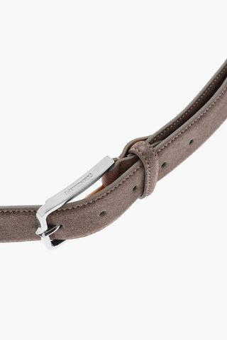 Metal Buckle Suede Belt