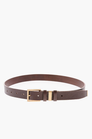 Brass Buckle Leather Belt