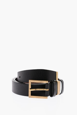 Brass Buckle Leather Belt