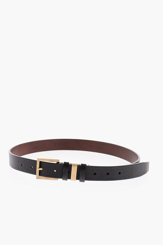 Brass Buckle Leather Belt