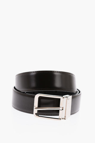 Leather and Textured Leather Double-Face Belt