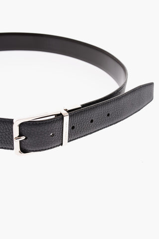 Leather and Textured Leather Double-Face Belt