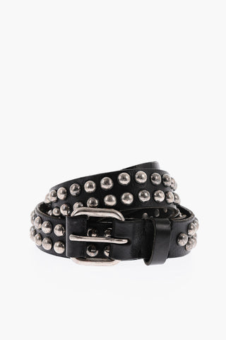 Cintura in Pelle con Borchie All Over