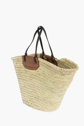 Leather Handles Tote MERAVIGLIA Straw Bag