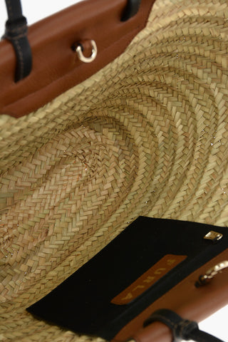 Leather Handles Tote MERAVIGLIA Straw Bag