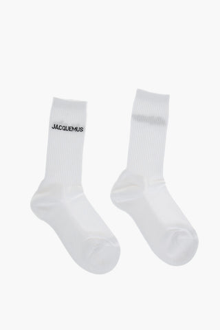 LES CHAUSSETTES Socks with Striped Pattern and Logo