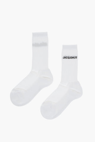 LES CHAUSSETTES Socks with Striped Pattern and Logo