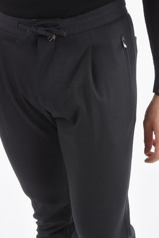 ID COLLECTION Pantalone con Elastico Stringhe e Tasca con Zip