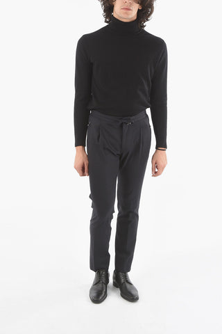 ID COLLECTION Pantalone con Elastico Stringhe e Tasca con Zip
