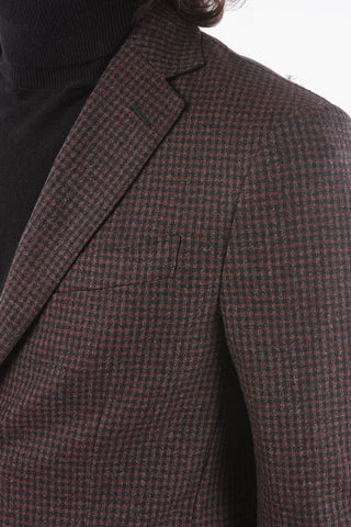 CC COLLECTION Unlined Single Breasted Checkered Blazer