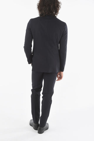 CC COLLECTION Double-breasted REWARD Herringbone Wool Blend Suit