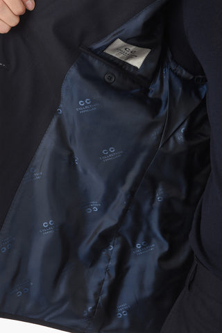 CC COLLECTION Double-breasted REWARD Herringbone Wool Blend Suit