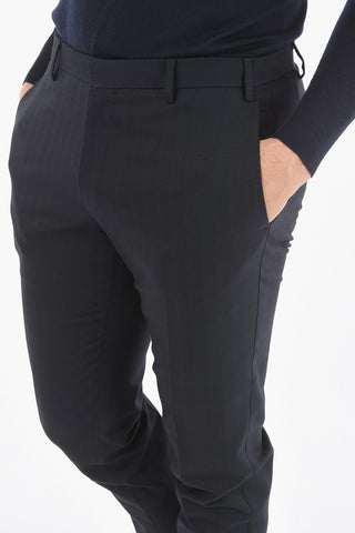 CC COLLECTION Double-breasted REWARD Herringbone Wool Blend Suit