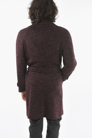 Half-Lined Wool and Cashmere Trench Coat with Patch Pocket