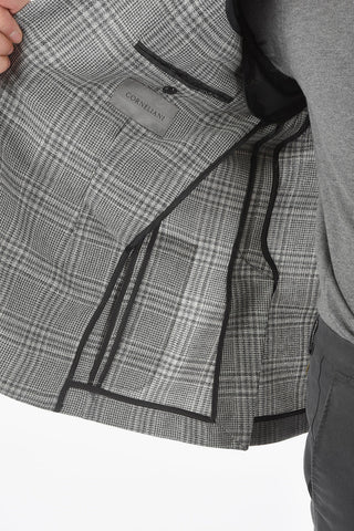 Half-Lined Tartan Blazer with Welt Pocket and Notch Lapel