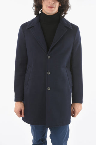 Lined Coat with Peak Lapel Back Vent and Flap Pocket