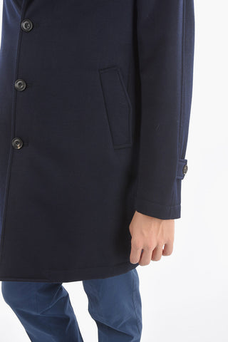 Lined Coat with Peak Lapel Back Vent and Flap Pocket