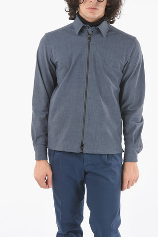 Zip Blazer with Collar and Sleeves with Button Closure