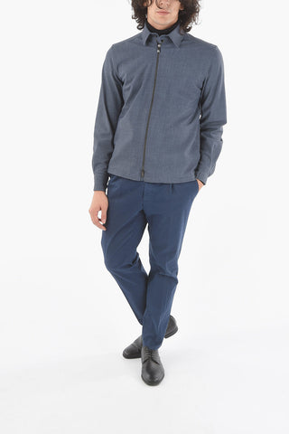 Zip Blazer with Collar and Sleeves with Button Closure