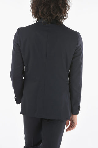 CC COLLECTION Blazer Tight Doppiopetto con Rever a Scialle in Satin