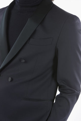 CC COLLECTION Blazer Tight Doppiopetto con Rever a Scialle in Satin